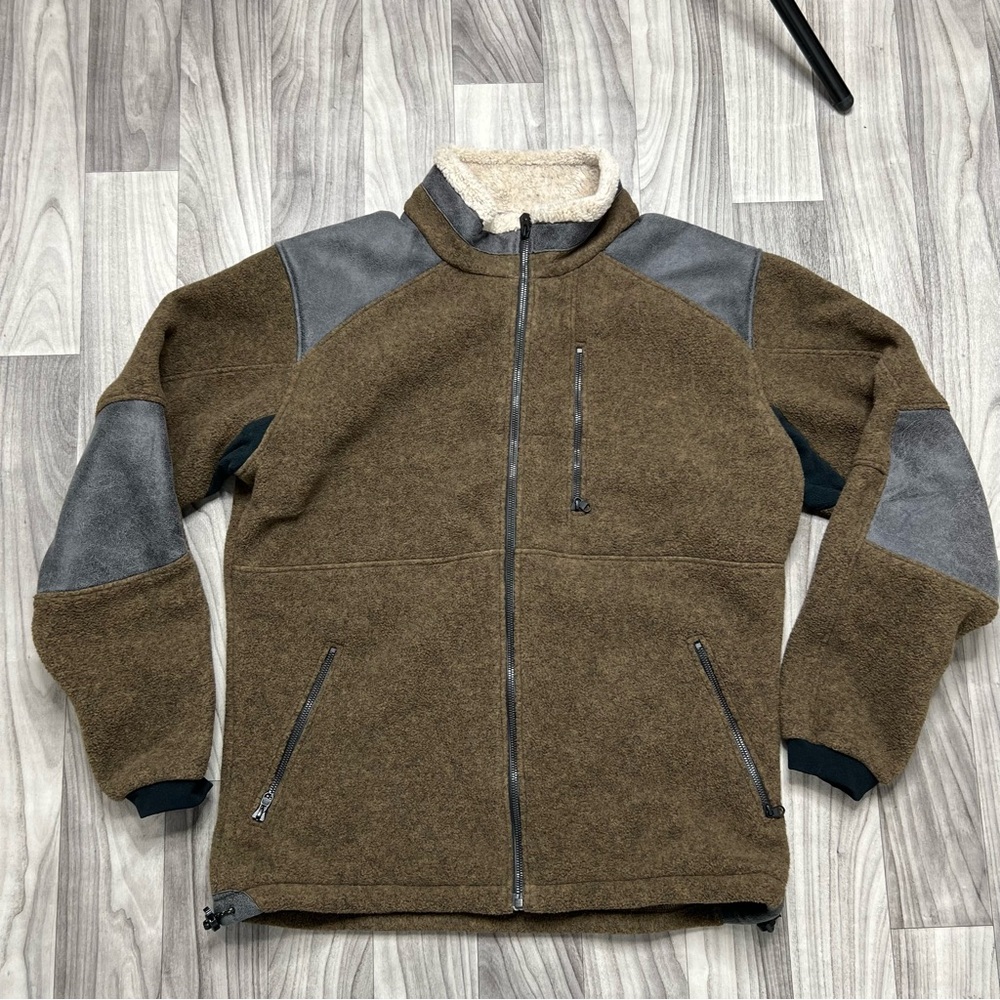 Kuhl Alpenwurx Full Zip Fleece Jacket Long Sleeve Brown Size L